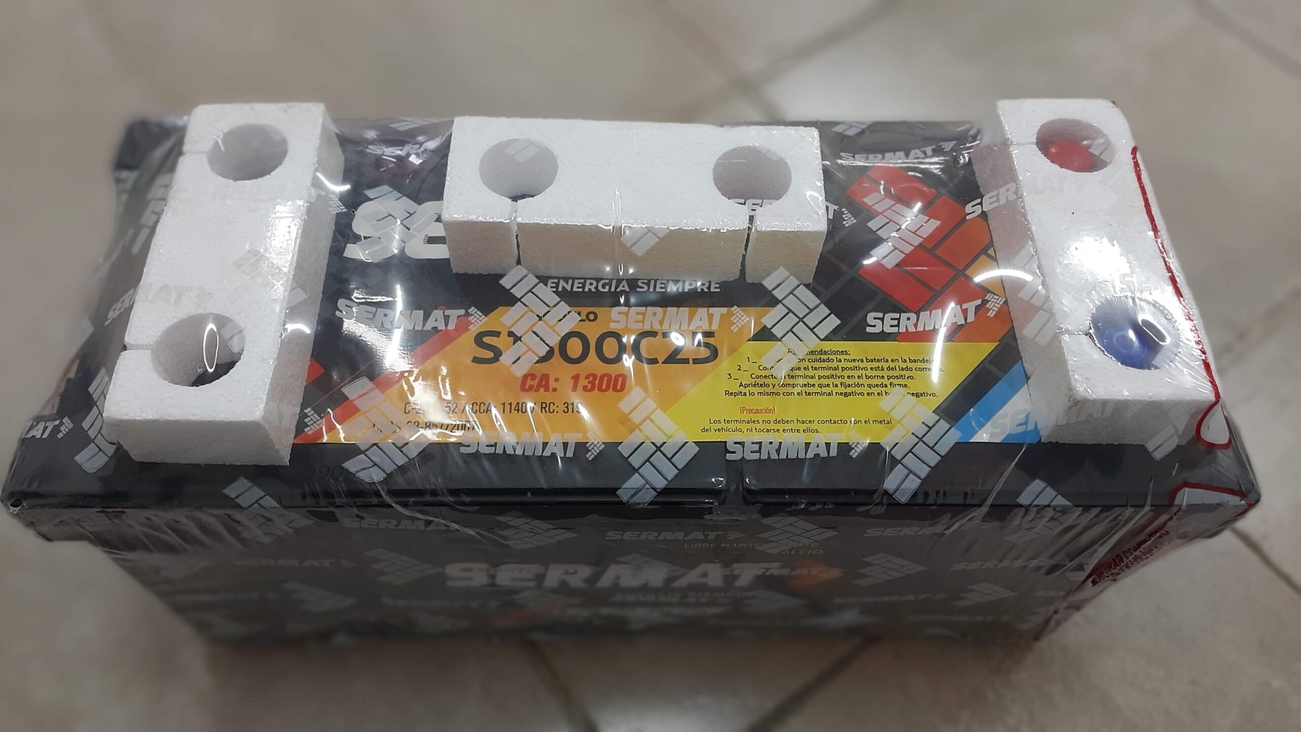 Batería Sermat S1500C25 CA:1300 nueva en packaging — Baterías Peiró Córdoba