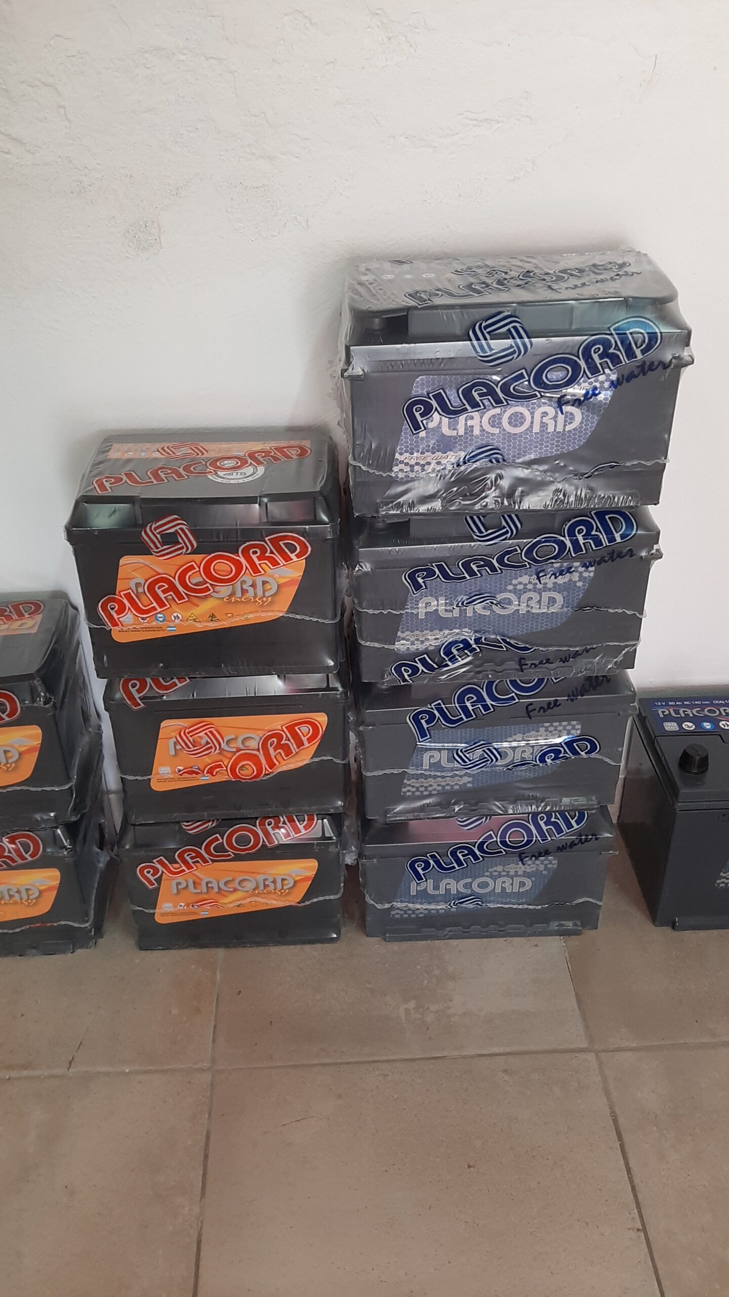 Stock Placord en depósito mayorista — múltiples líneas disponibles — Baterías Peiró Córdoba